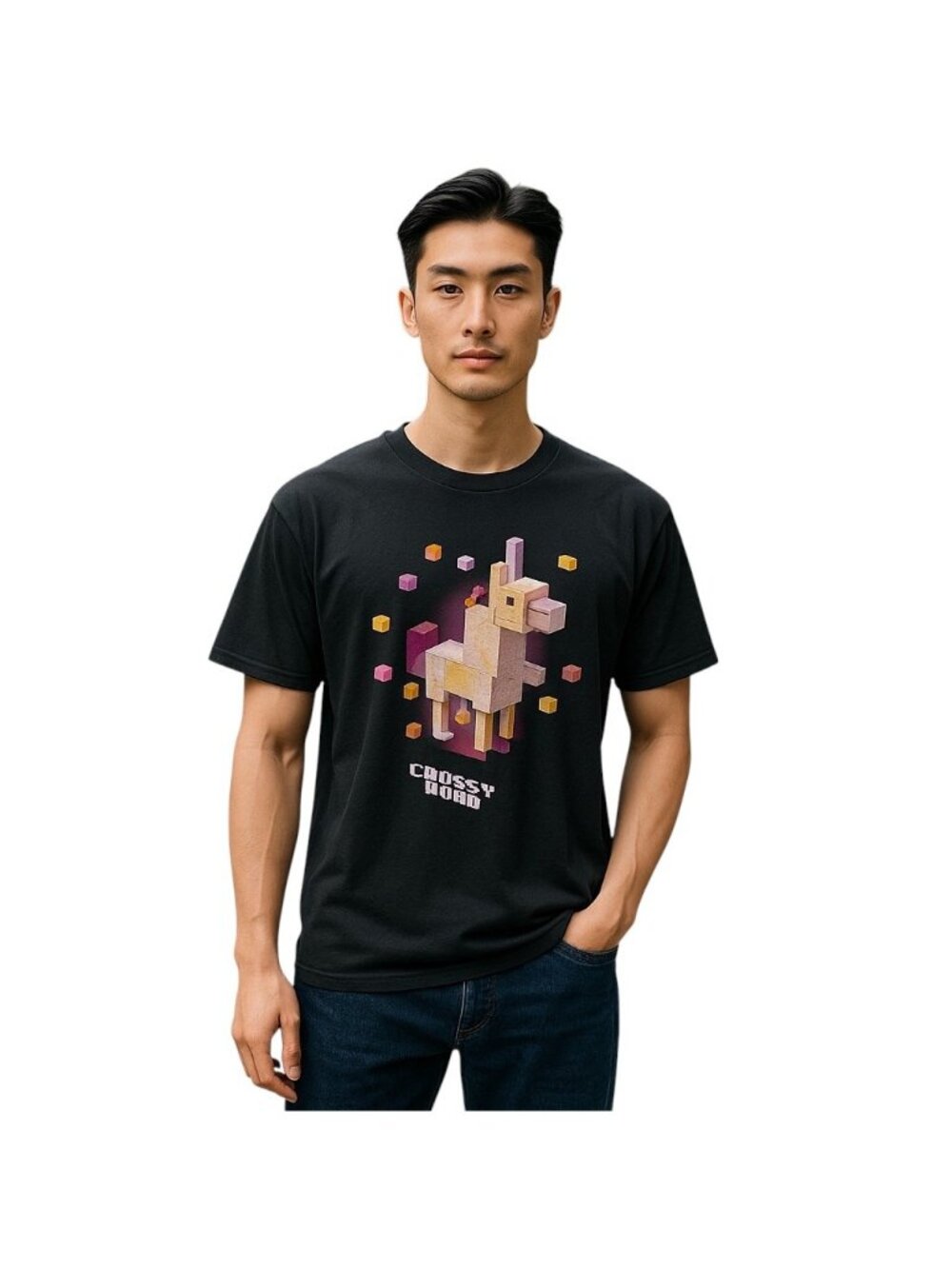Chrossy Road Unihorse Tee Shirt Gray Size L Gamer Casual Video Games Kidcore